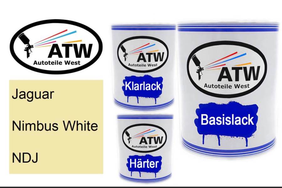 Jaguar, Nimbus White, NDJ: 1L Lackdose + 1L Klarlack + 500ml Härter - Set, von ATW Autoteile West.